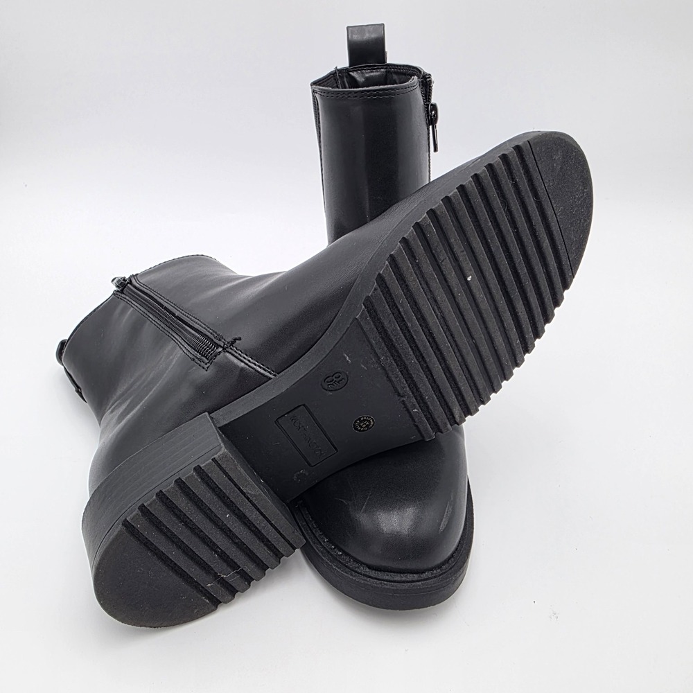 Nice!! Worthington Franz Black Zip Boots Size 8.5M Leather Booties Memory Foam - Picture 11 of 12